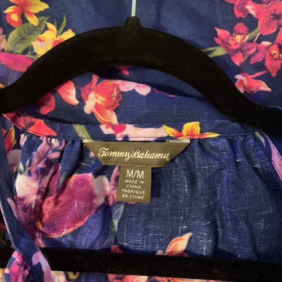 Tommy Bahama Navy Dress with Pink Floral Design - Picture 2 of 3